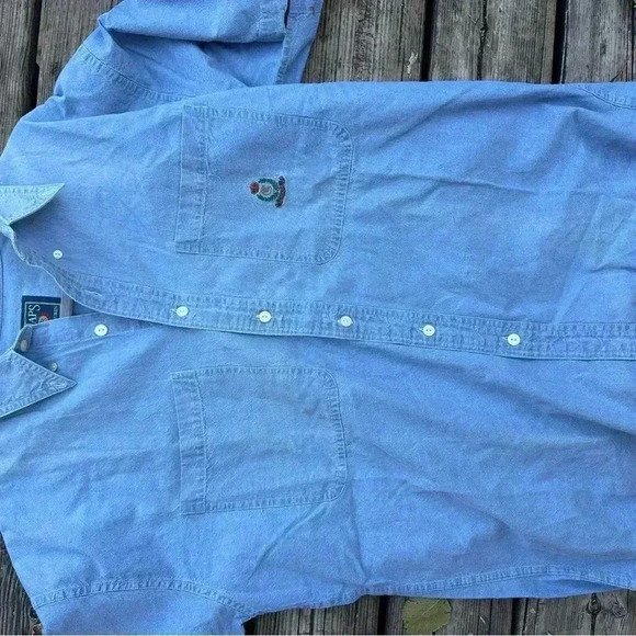 Short Sleeve Chaps Ralph Lauren Button Up Size Large - Picture 3 of 8